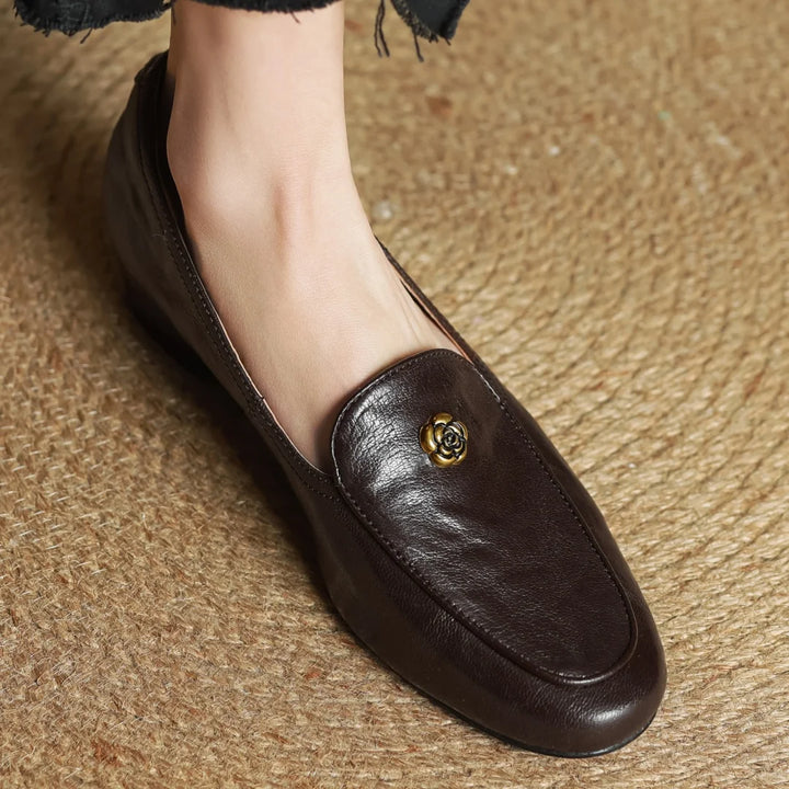 Camellia Leather Loafers