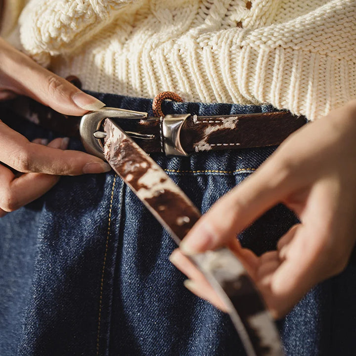 Brindle Slim Leather Belt