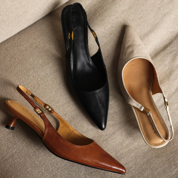 Valina Leather Slingbacks