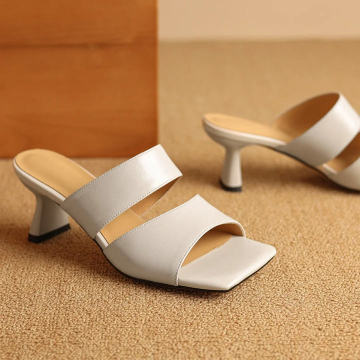 Calice Twin Strap Leather Mules