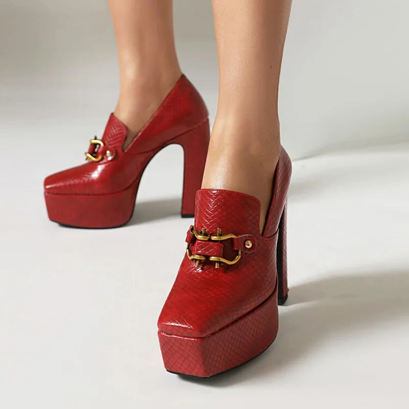 Marchesa Buckle Platform Loafers