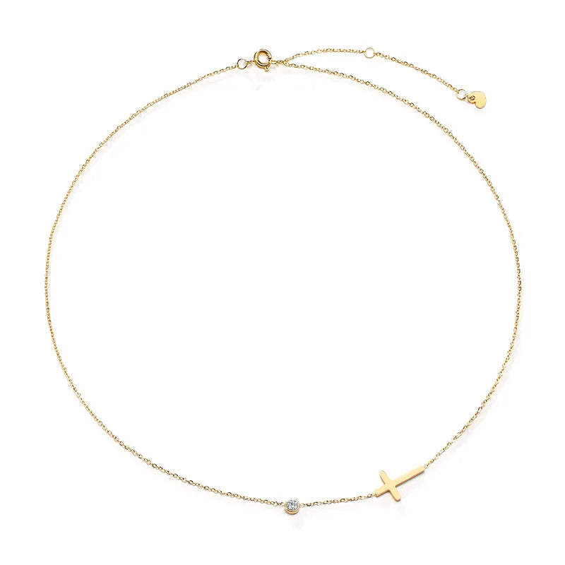 Quiet Faith Side Cross Necklace