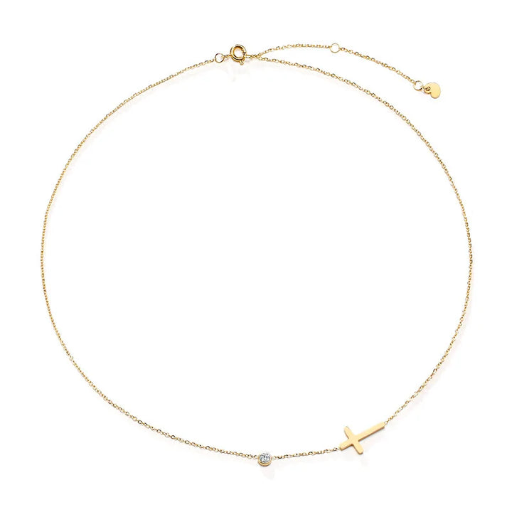 Quiet Faith Side Cross Necklace