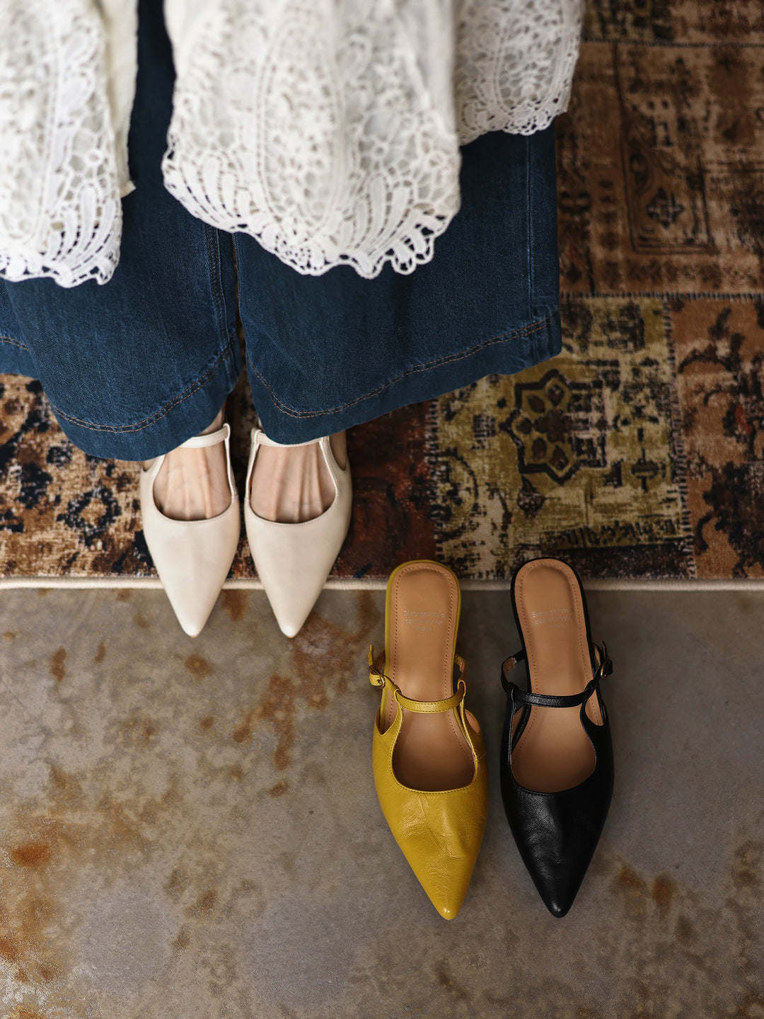 Noelle Leather Mules