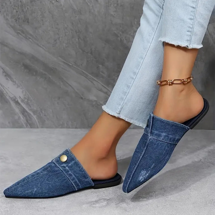 Della Denim Slides