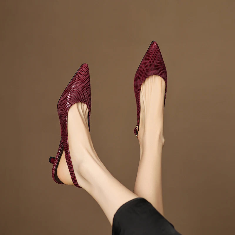 Valerra Leather Slingbacks