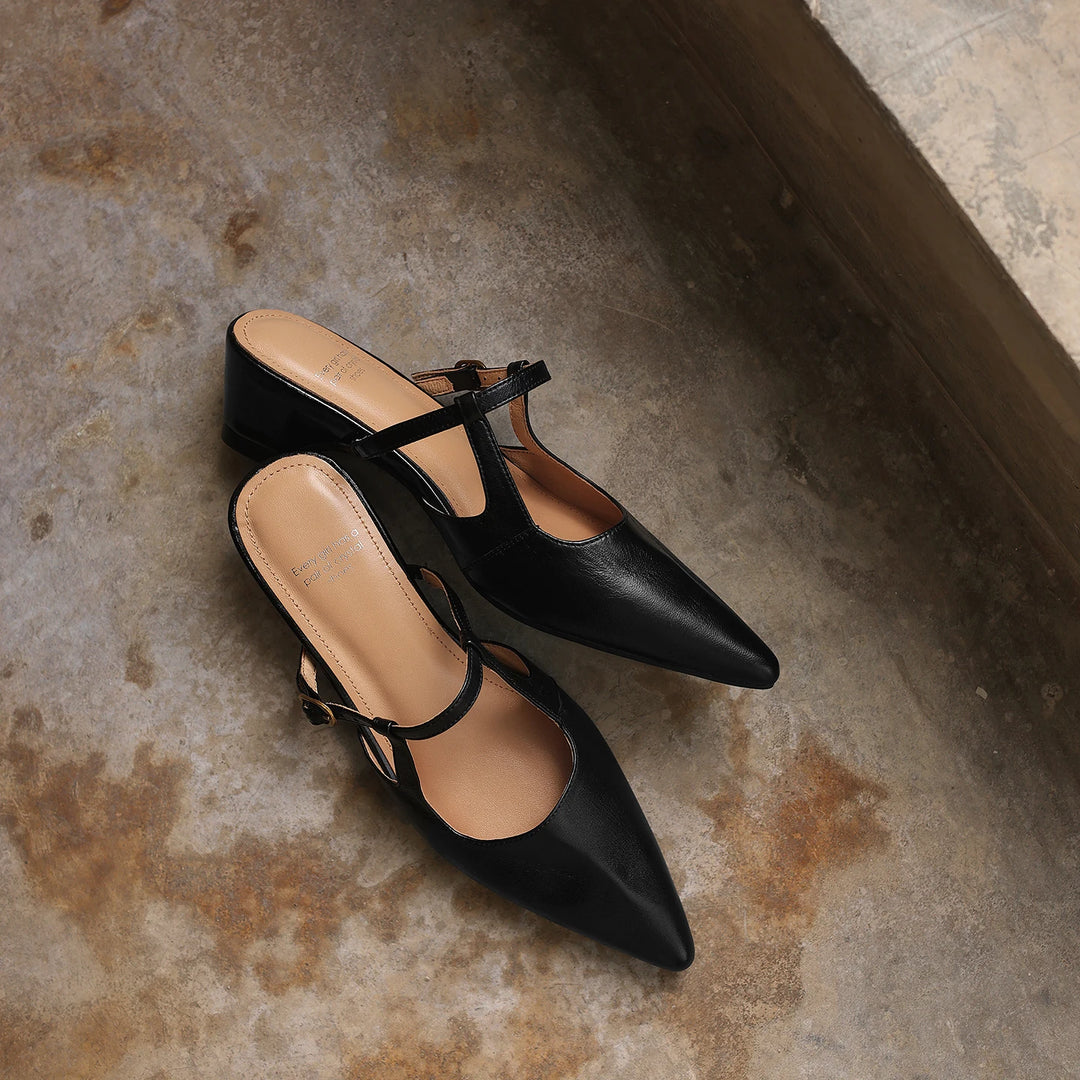 Noelle Leather Mules