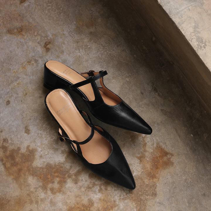 Noelle Leather Mules