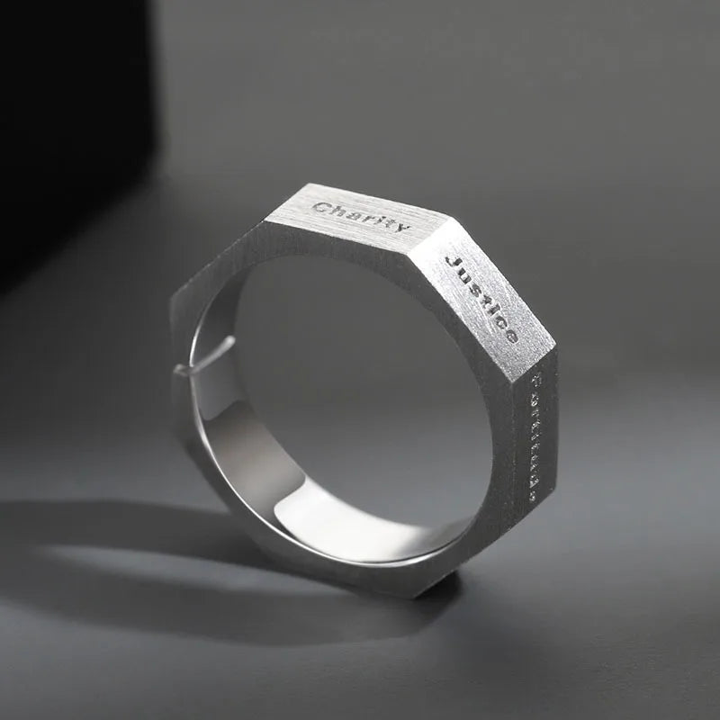 Seven Virtues Engraved Ring