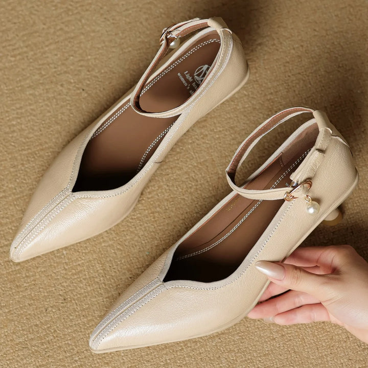 Perlina Ankle-Strap Pointed Pumps