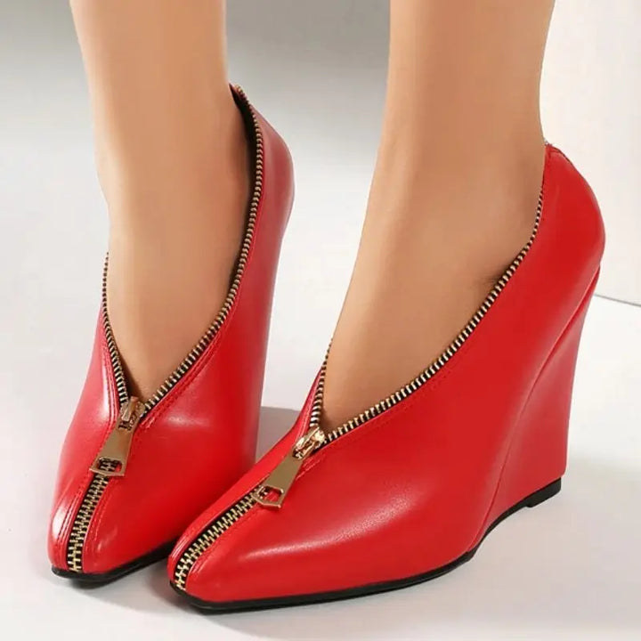 Chiusura Front-Zip Wedge Pumps