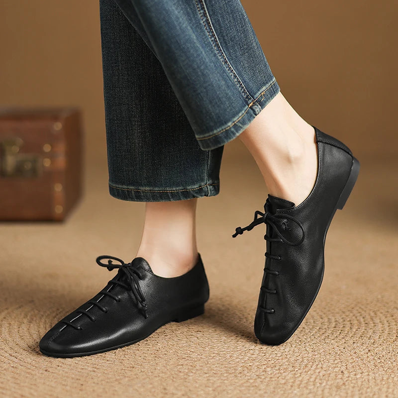 Cordella Square-Toe Leather Loafers