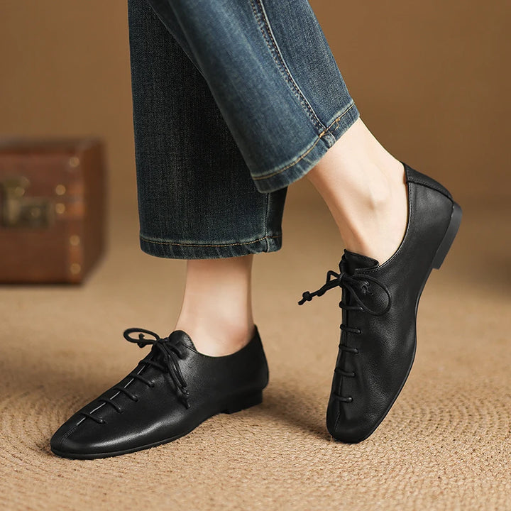 Cordella Square-Toe Leather Loafers