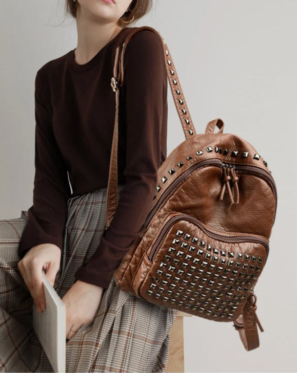 Punkmark Leather Backpack