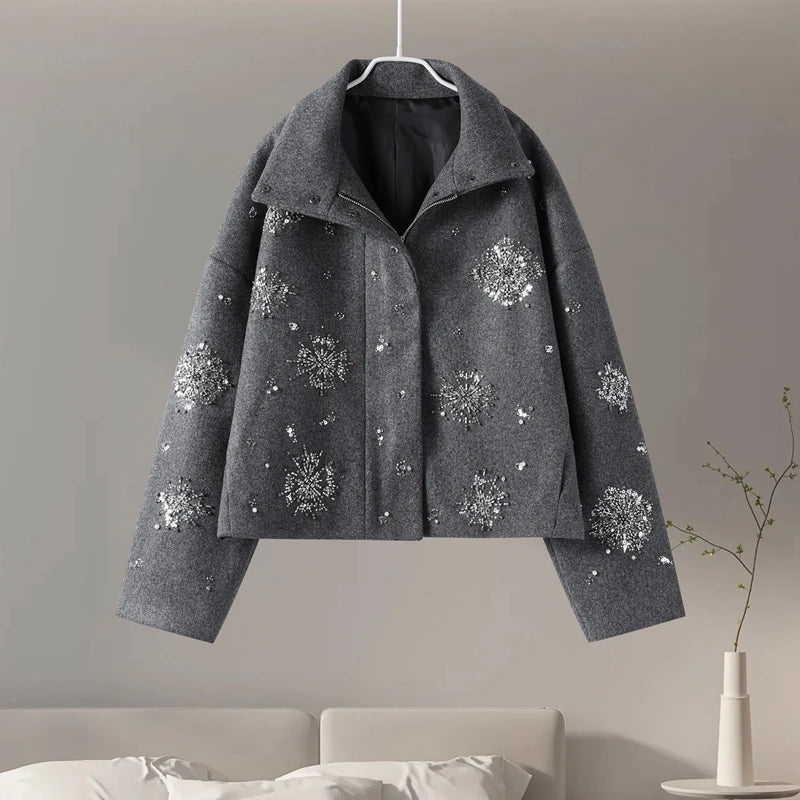 Snowflake Wool Statement Jacket