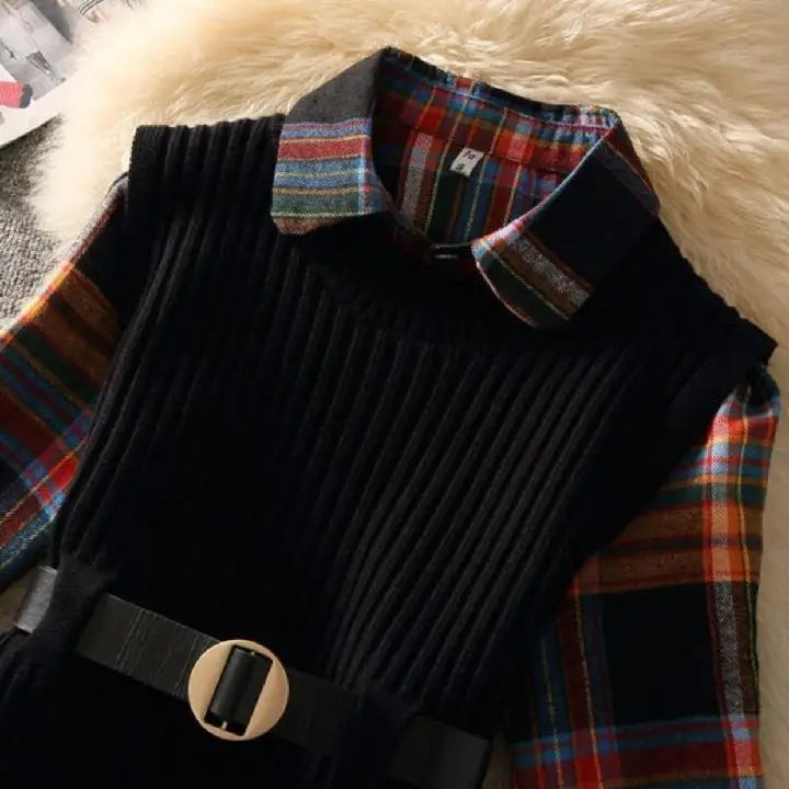 Plaid & Pleat 2 Piece Set