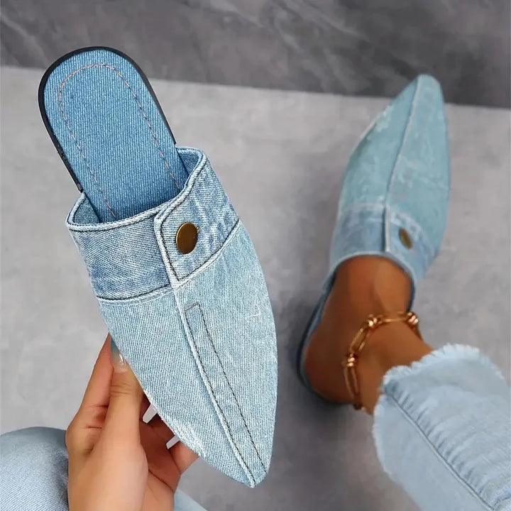 Della Denim Slides