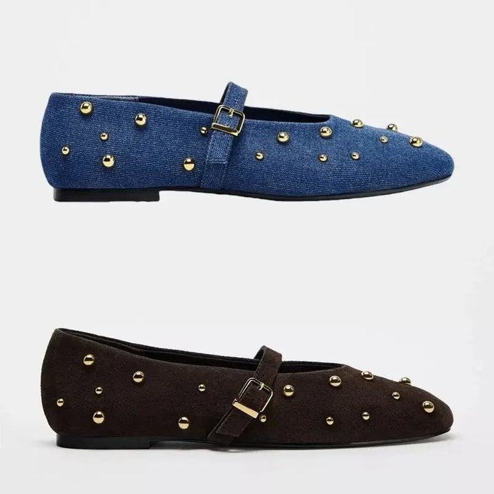Goldrush Studded Flats