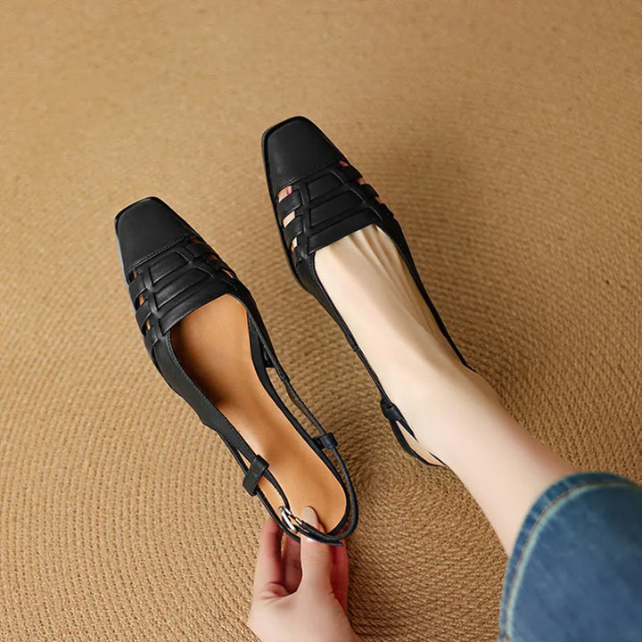 Gabbietta Caged Leather Slingbacks