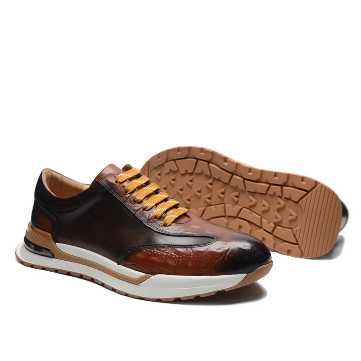 Vittorio Burnished Leather Sneakers