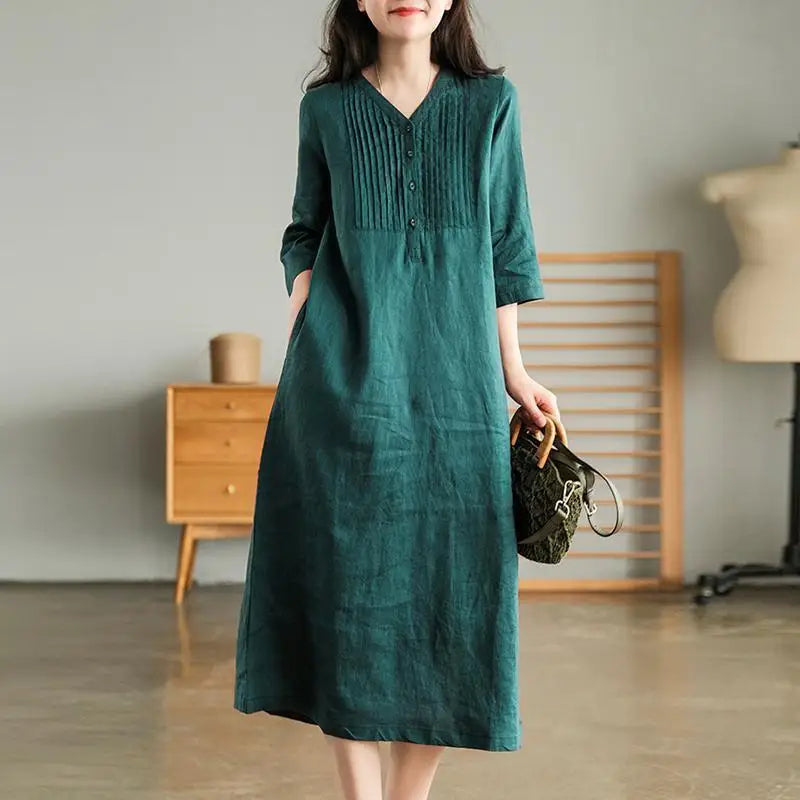 Laurie Linen Midi Dress