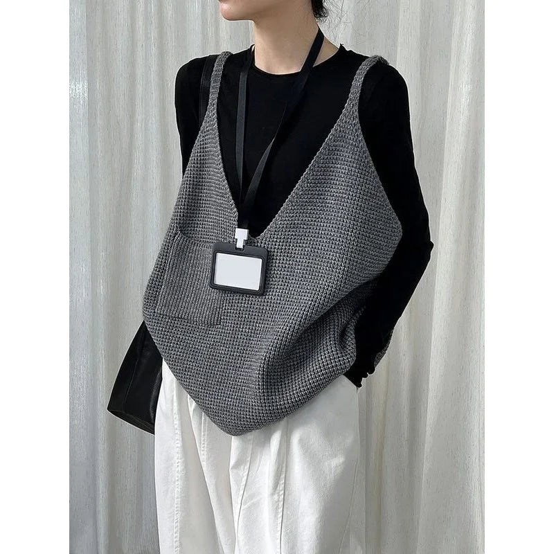 Waffleknit Slouch Vest