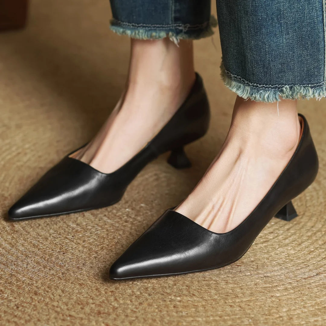 Italian Leather Court Pumps