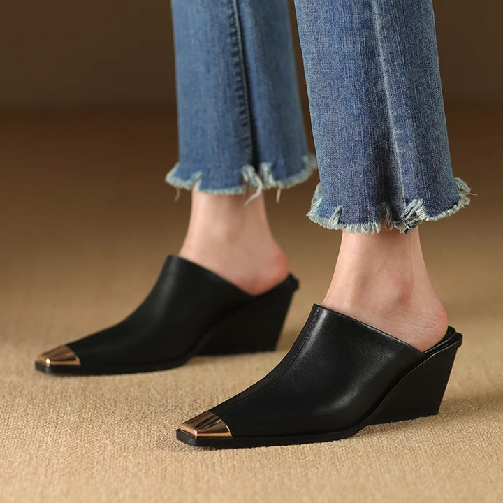 Vionette Leather Mules
