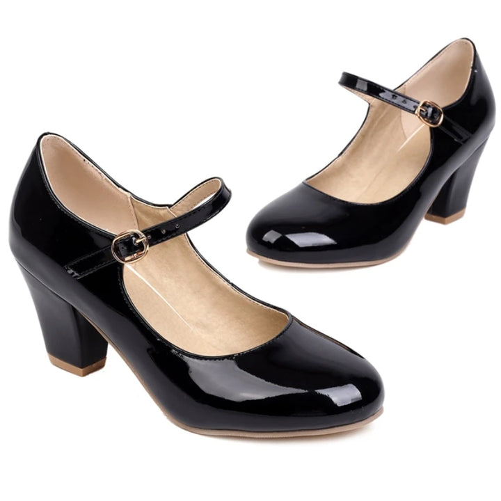 Scarlet Patent Pumps