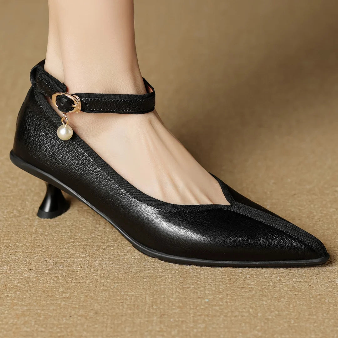 Perlina Ankle-Strap Pointed Pumps