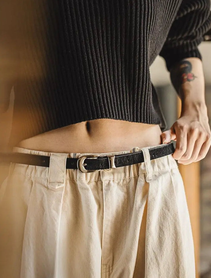 Brindle Slim Leather Belt