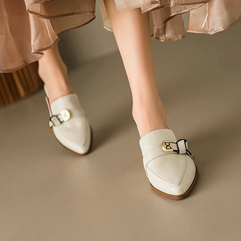 Doppio Fiocco Leather Heels