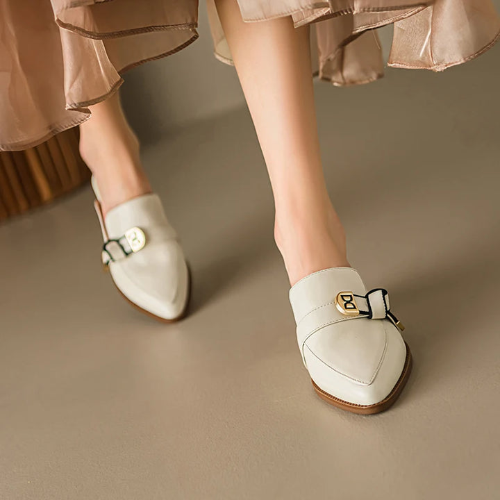 Doppio Fiocco Leather Heels
