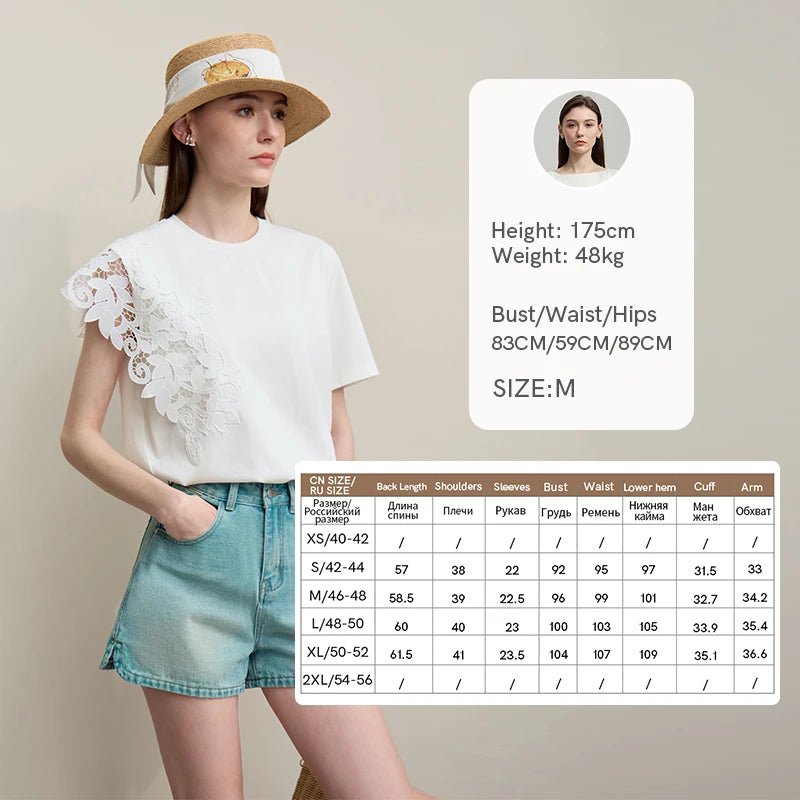 Pizzo Lace Shoulder Tee