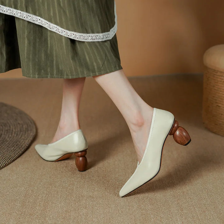 Allegra Grain Heel Pumps