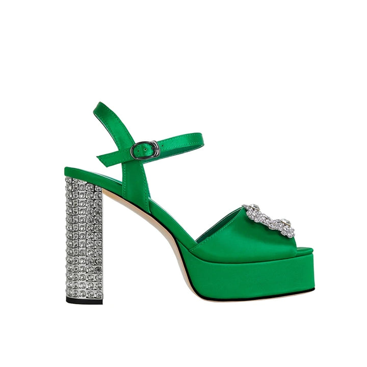 Brillante Crystal Heel Platform Sandals