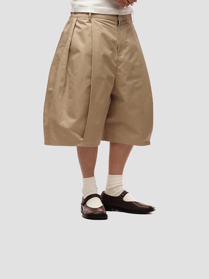 Pleated Wide-Leg Shorts