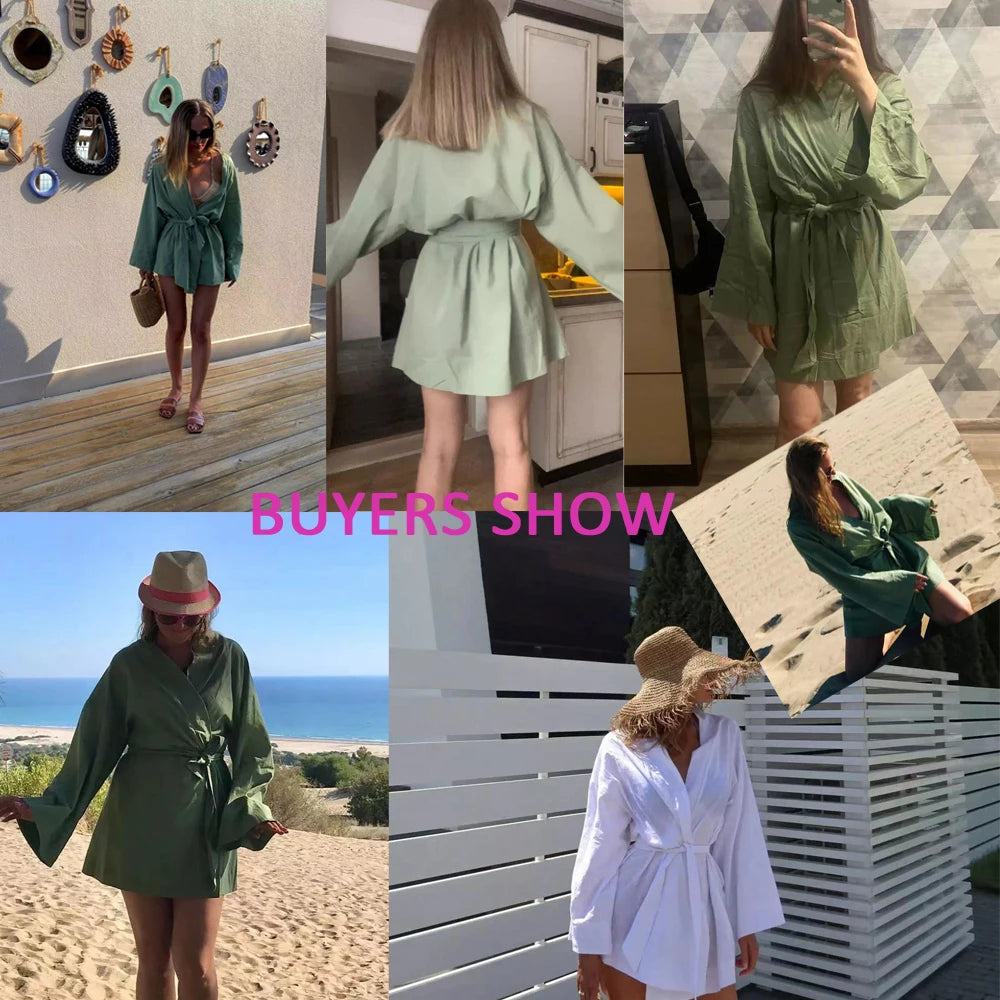 Amalfi Linen Wrap Robe