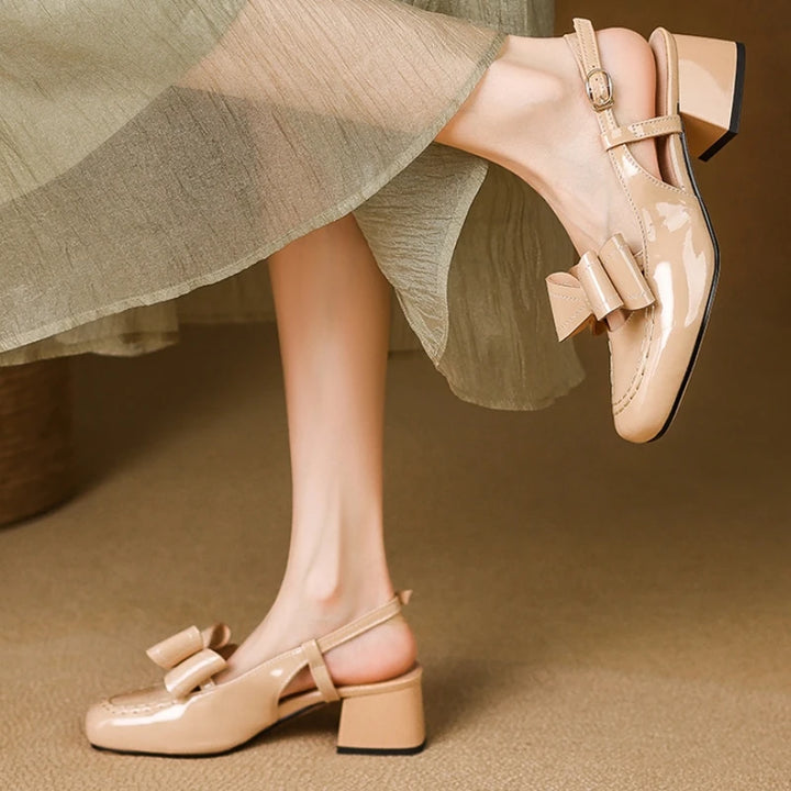 Valette Patent Bow Slingbacks