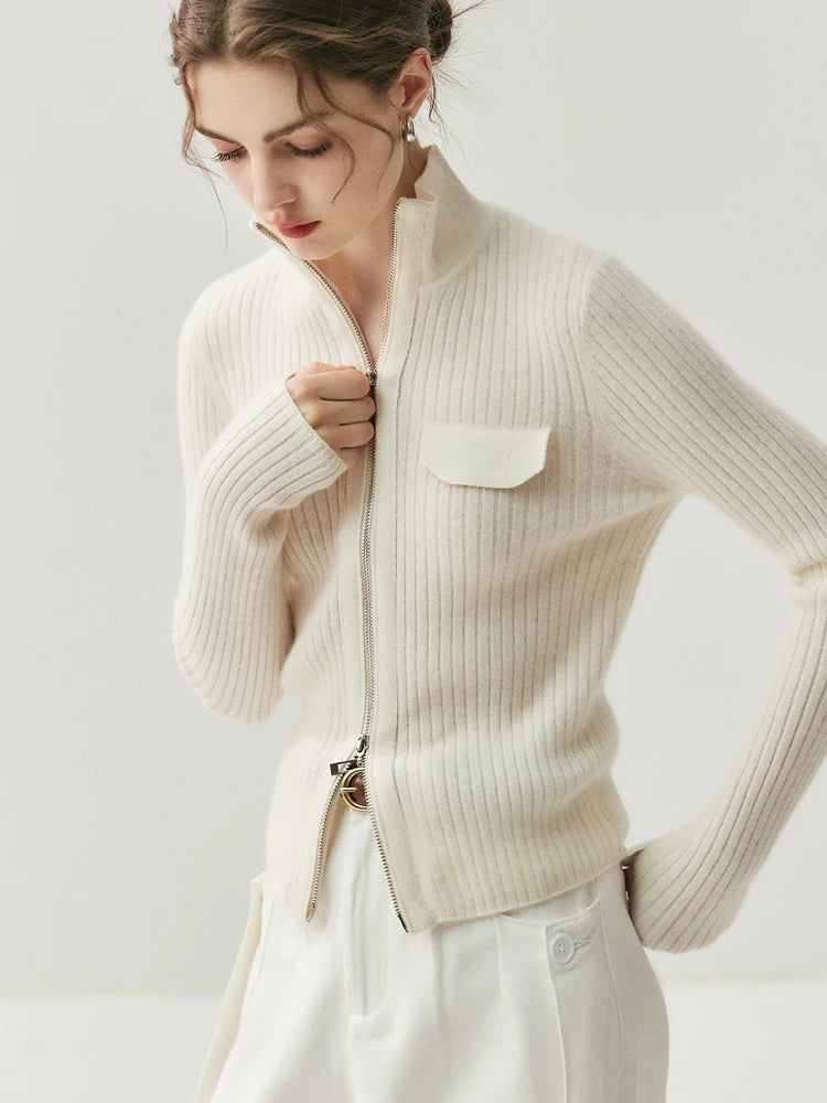 Colette Cashmere Rib Cardigan