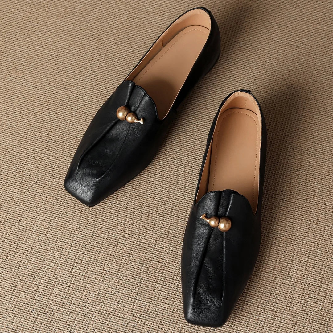 Zucchetta Gourd-Charm Square-Toe Loafers