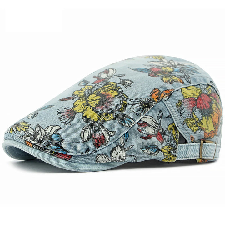 Giardino Floral Denim Beret