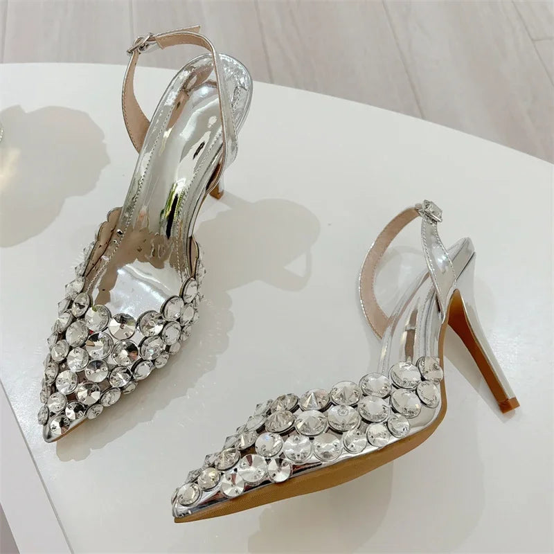 Diamante Rhinestone Slingback Heels