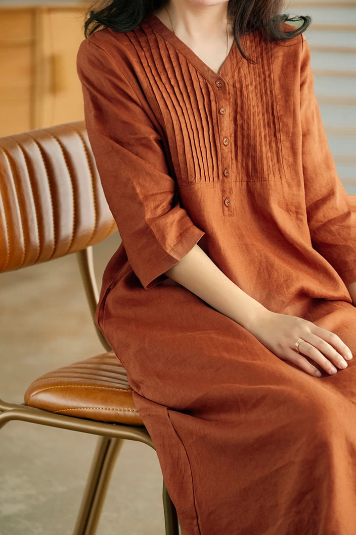 Laurie Linen Midi Dress