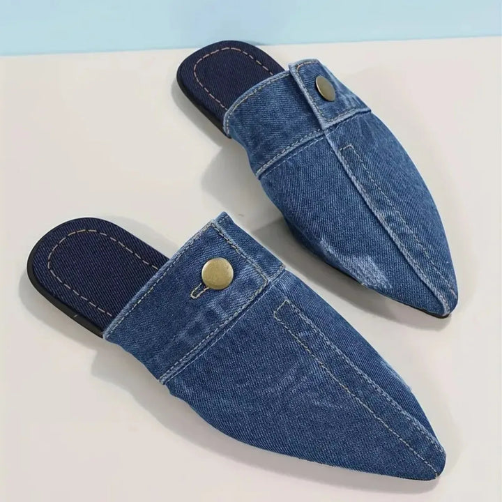 Della Denim Slides