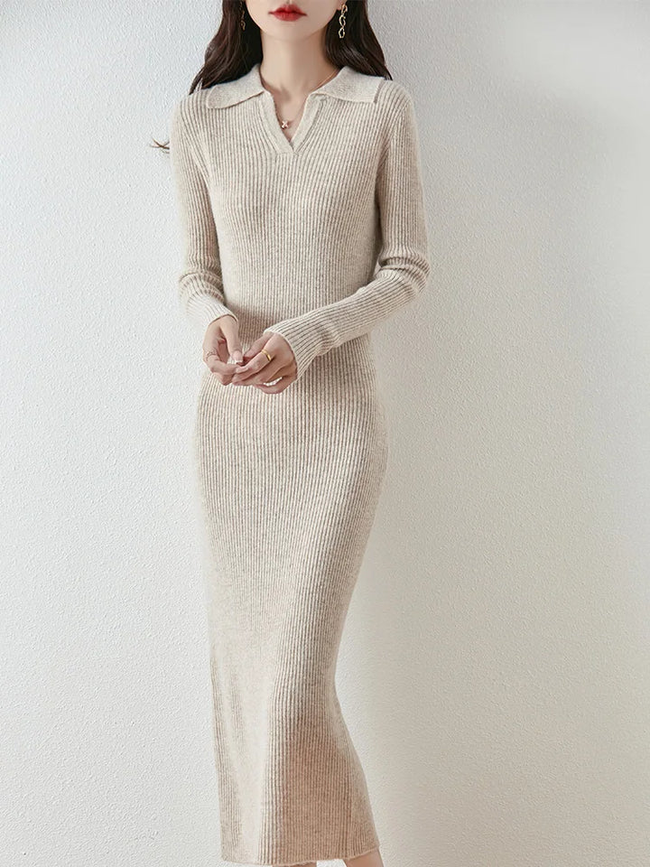 Columnar Wool Johnny Dress