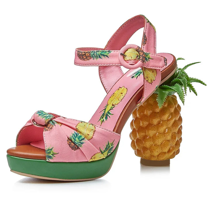 Ananasso Pineapple-Heel Platform Sandals