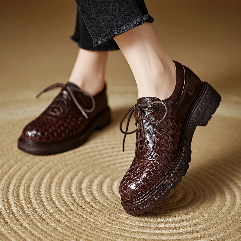 Tressa Woven Leather Oxfords