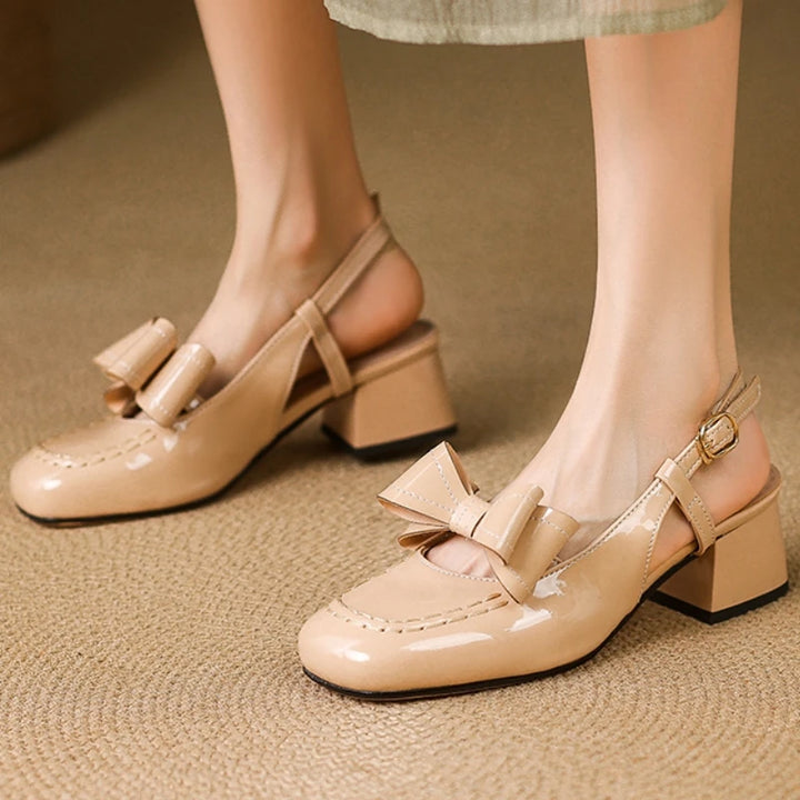 Valette Patent Bow Slingbacks