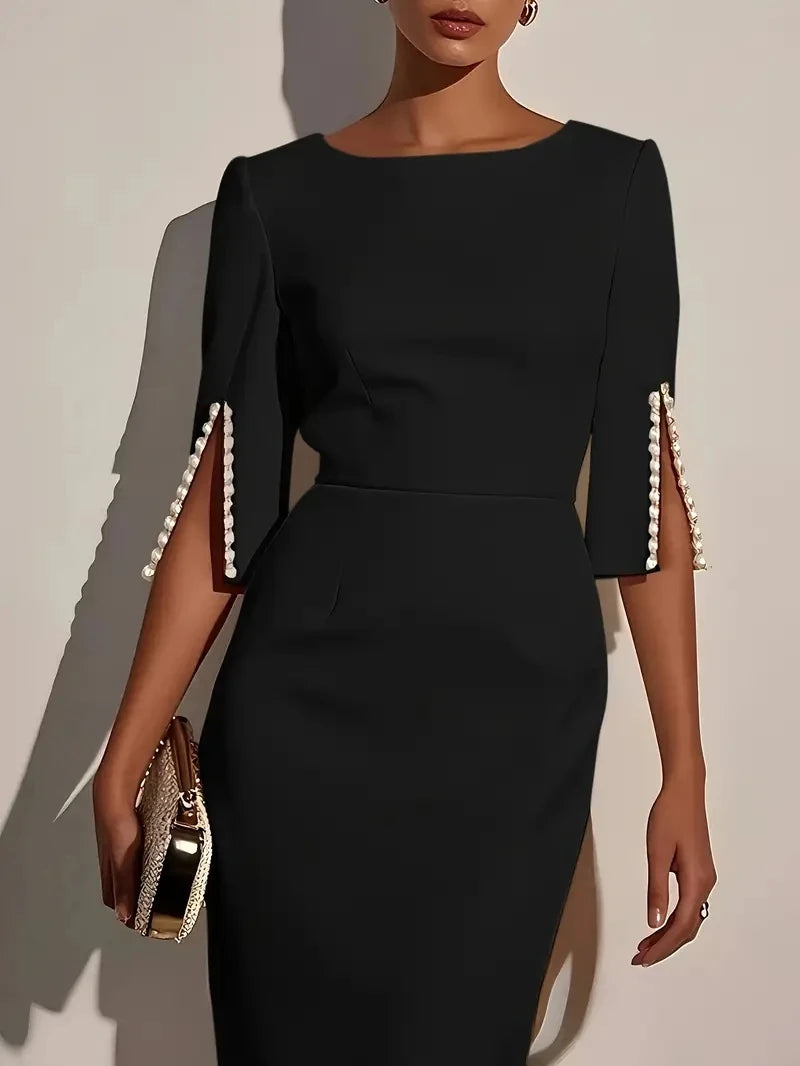 Perlina Split-Sleeve Pencil Dress